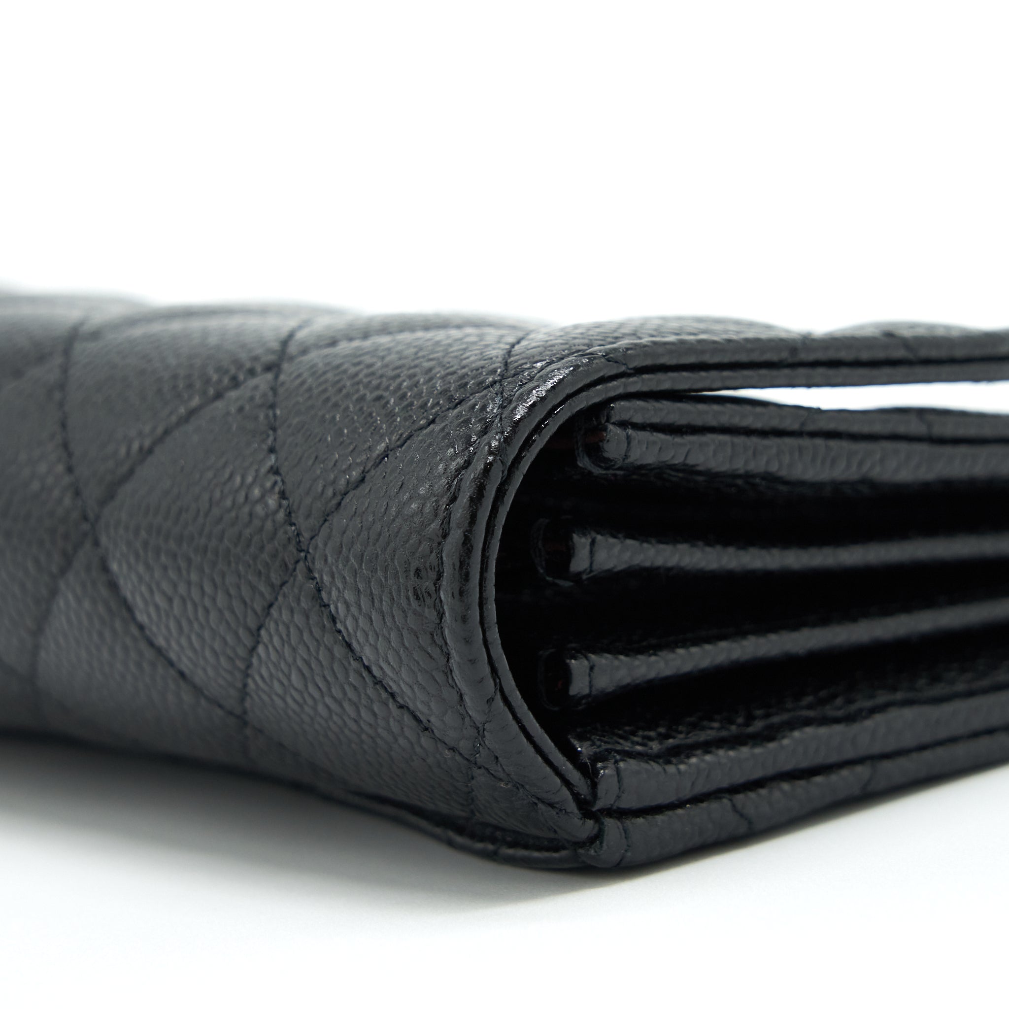 CHANEL FLAP WALLET CAVIAR BLACK SHW