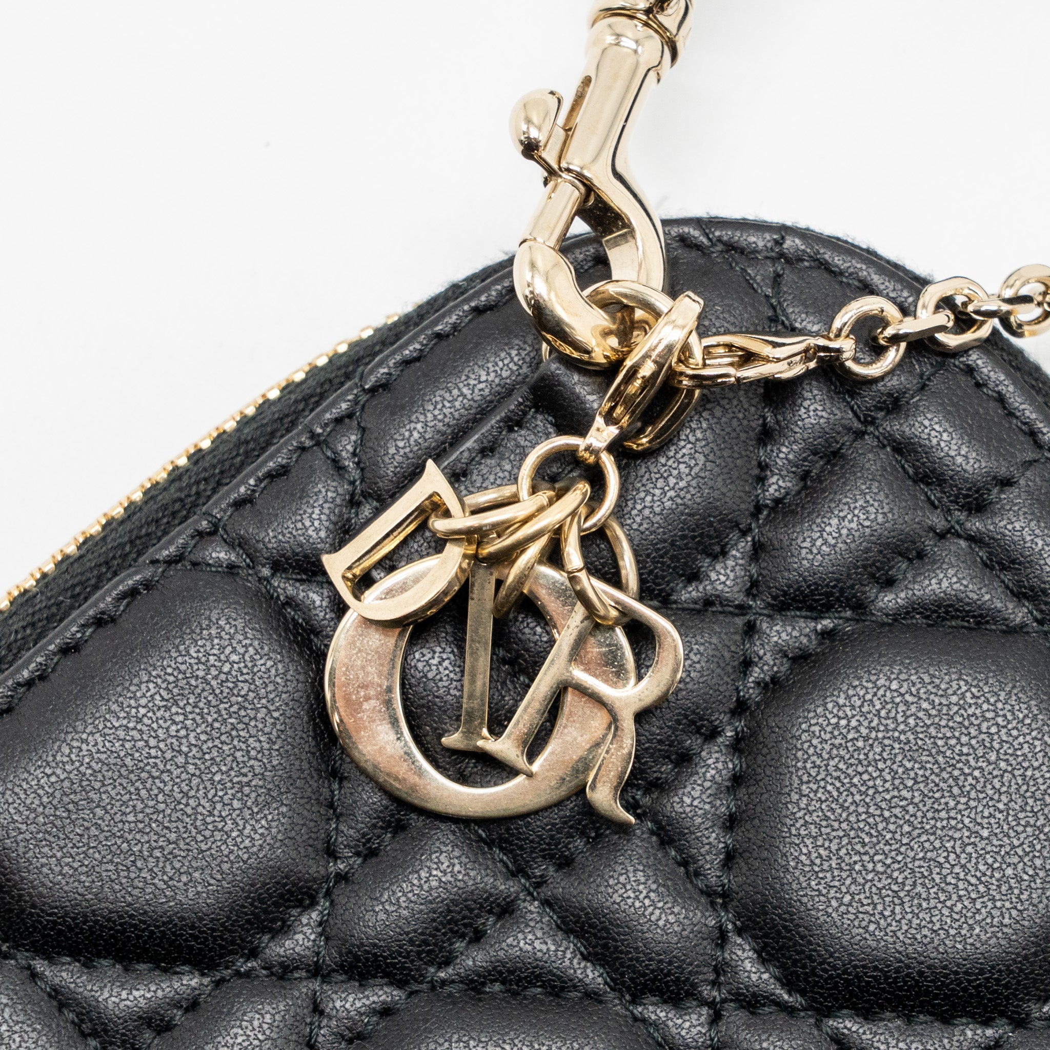 DIOR LADY DIOR CALL’IN DIOR PHONE HOLDER LAMBSKIN BLACK LGHW