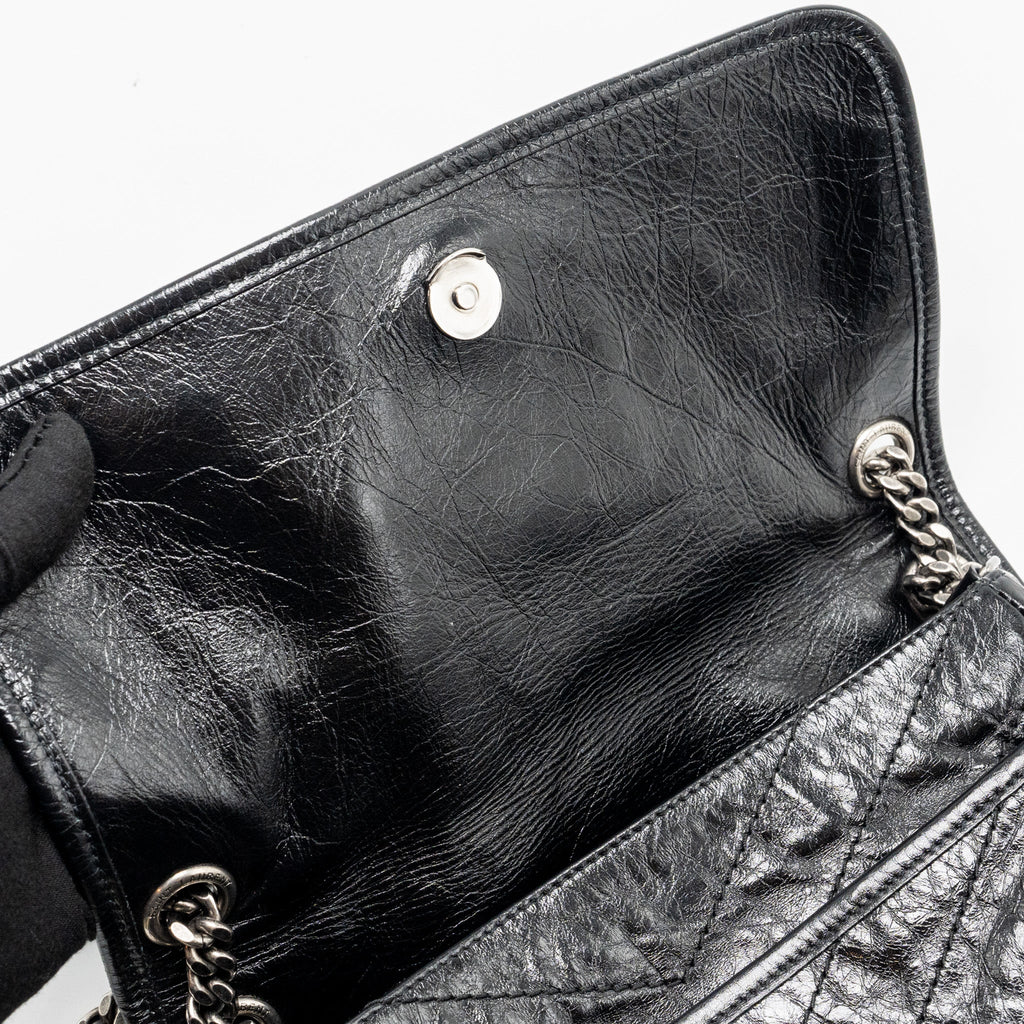 SAINT LAURENT/YSL MEDIUM NIKI CALFSKIN BLACK SHW