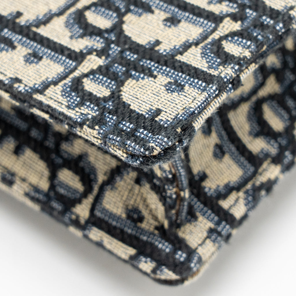 DIOR SADDLE POUCH DIOR OBLIQUE CANVAS BLUE GHW