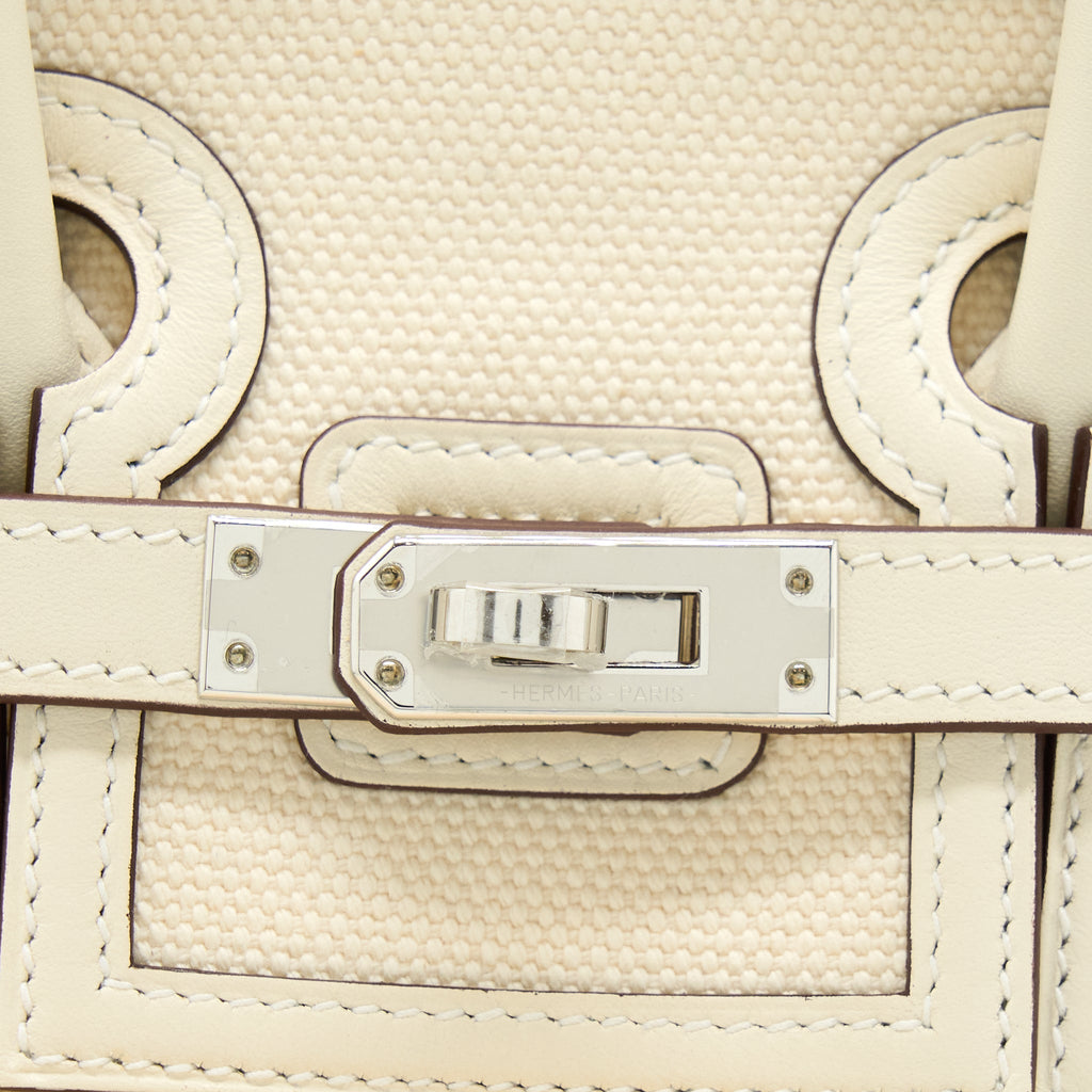 HERMES BIRKIN 25 CARGO CANVAS/SWIFT ECRU/NATA SHW