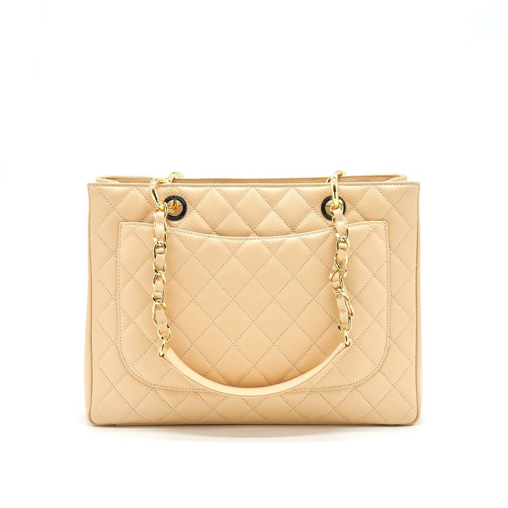 CHANEL GRAND SHOPPING TOTE BAG BEIGE WITH GHW