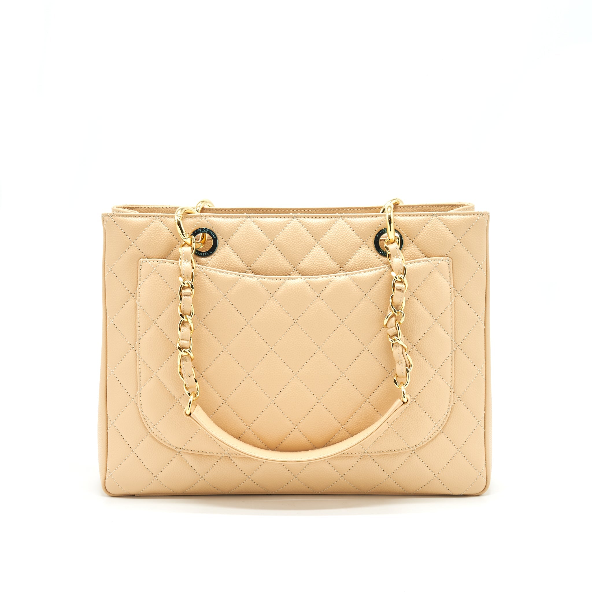 CHANEL GRAND SHOPPING TOTE BAG BEIGE WITH GHW
