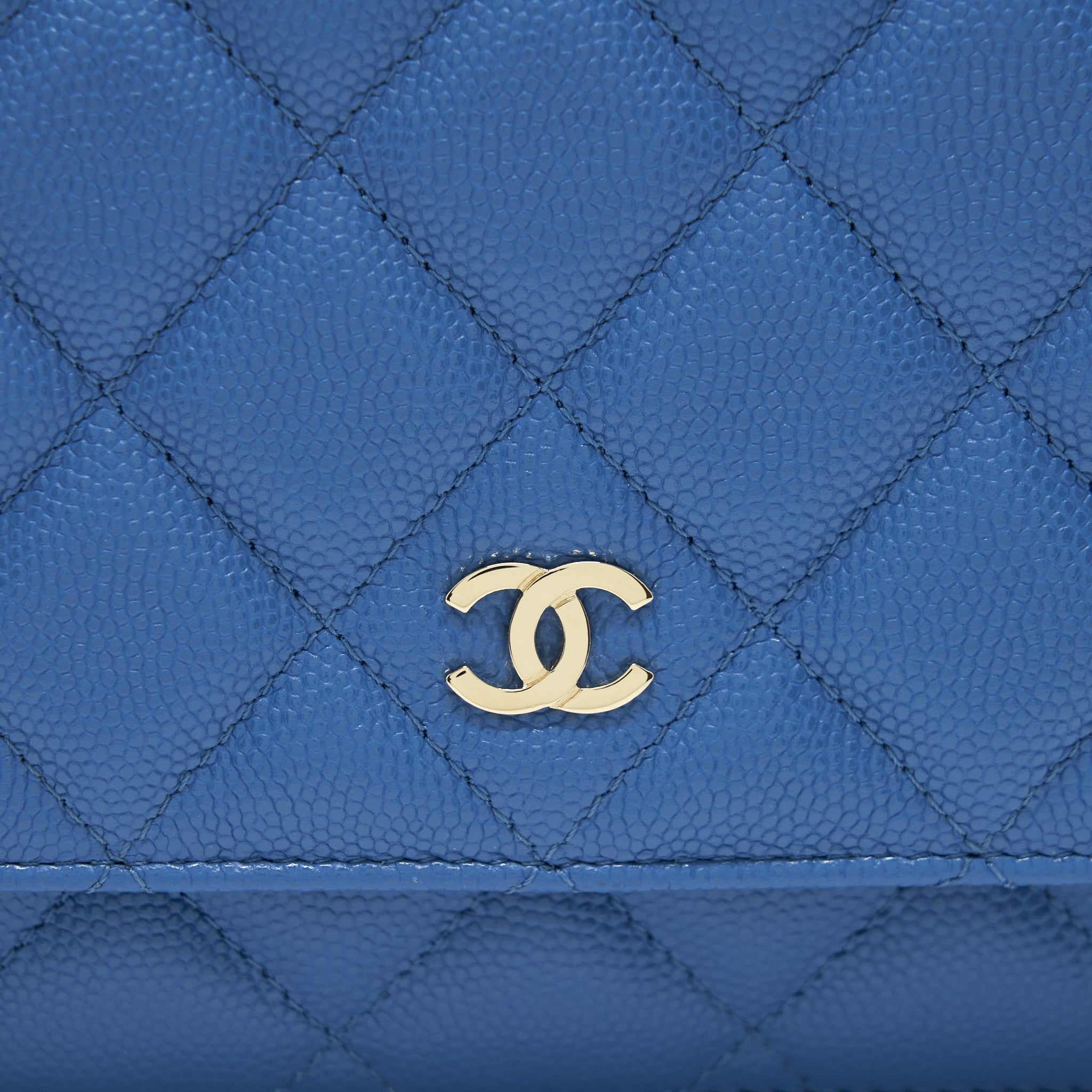CHANEL CLASSIC WALLET ON CHAIN CAVIAR LIGHT BLUE LGHW