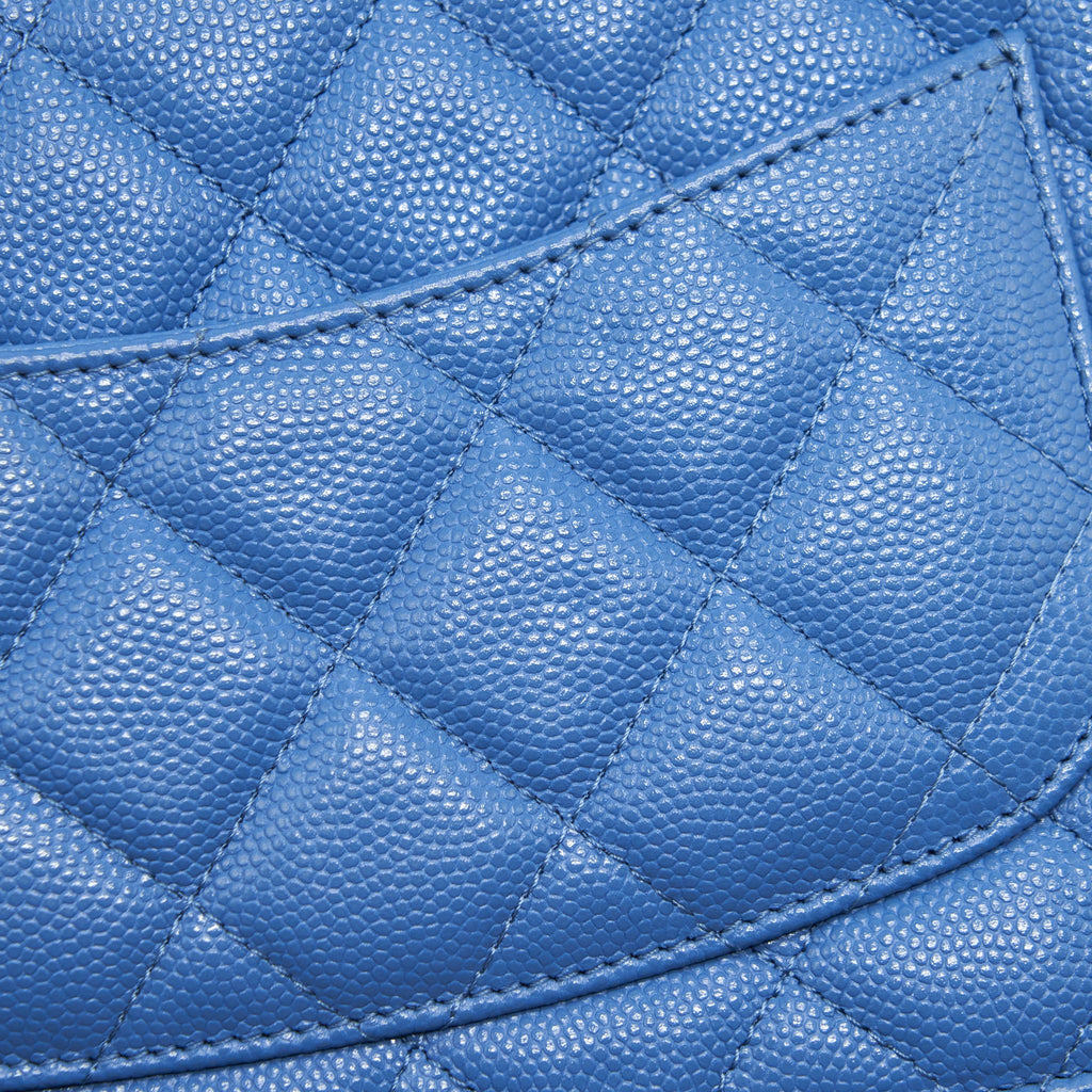CHANEL CLASSIC WALLET ON CHAIN CAVIAR LIGHT BLUE LGHW