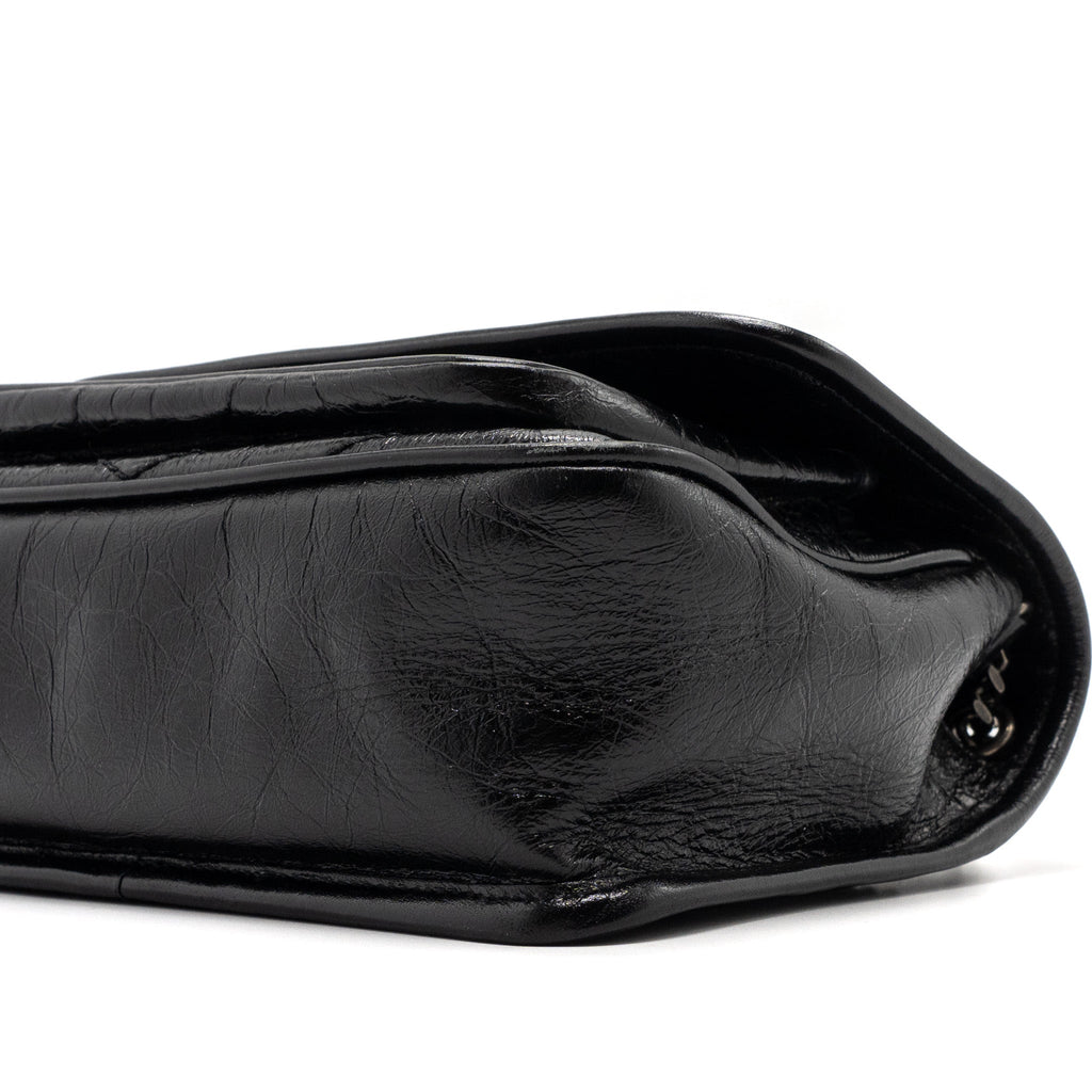 SAINT LAURENT/YSL NIKI BABY BAG VINTAGE CALFSKIN BLACK RUTHENIUM HARDWARE