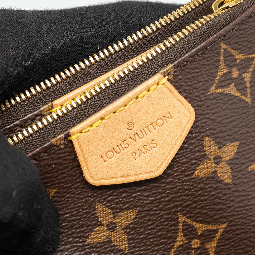 LOUIS VUITTON MULTI POCHETTE MONOGRAM CANVAS WITH KHAKI/ROSE CLAIR TWO STRAPS GHW