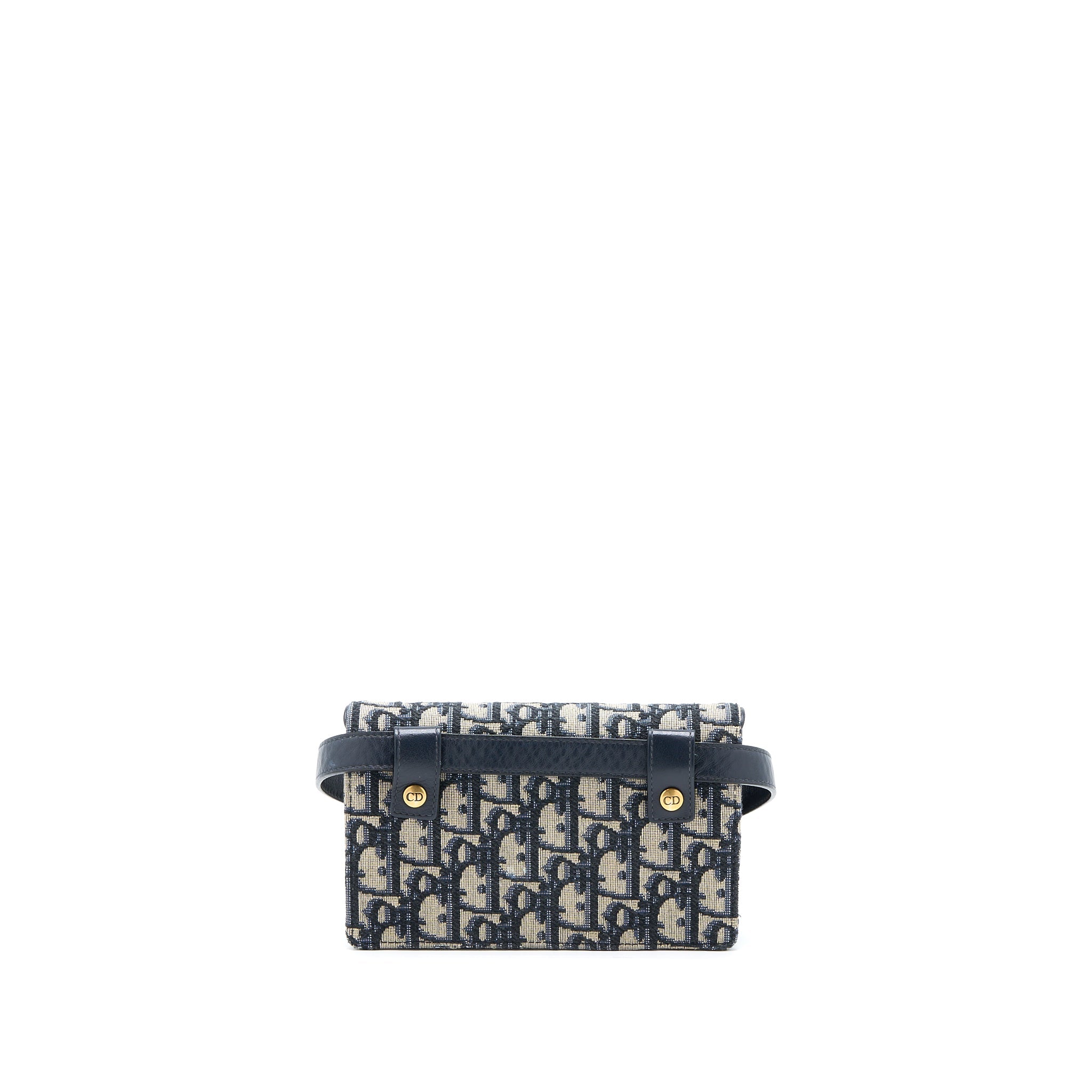 DIOR SADDLE BELT POUCH BLUE OBLIQUE JACQUARD GHW