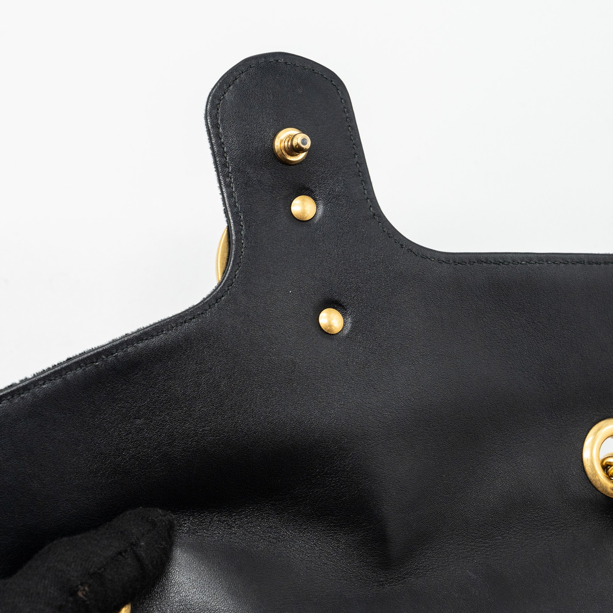 GUCCI SMALL GG MARMONT BAG VELVET BLACK GHW