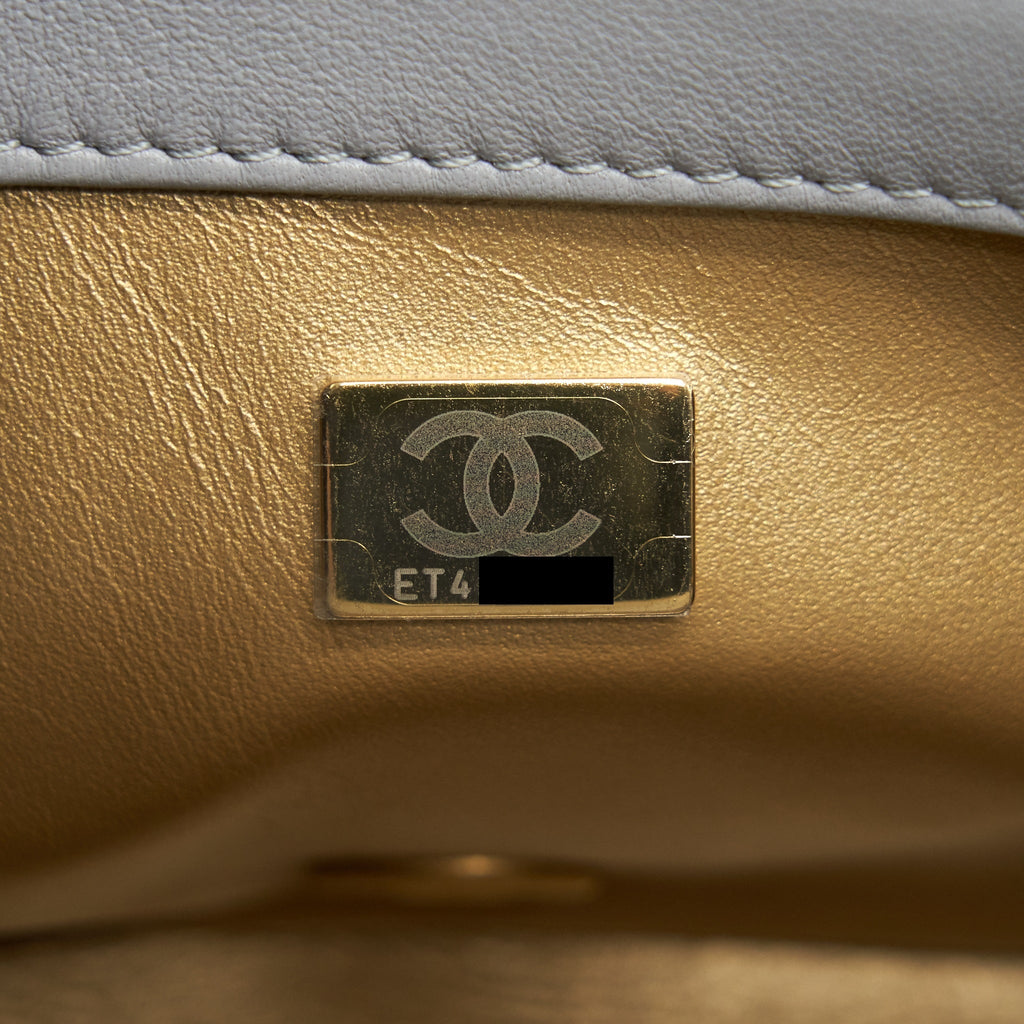 CHANEL 21B PEARL CRUSH MINI SQUARE FLAP BAG GREY GHW