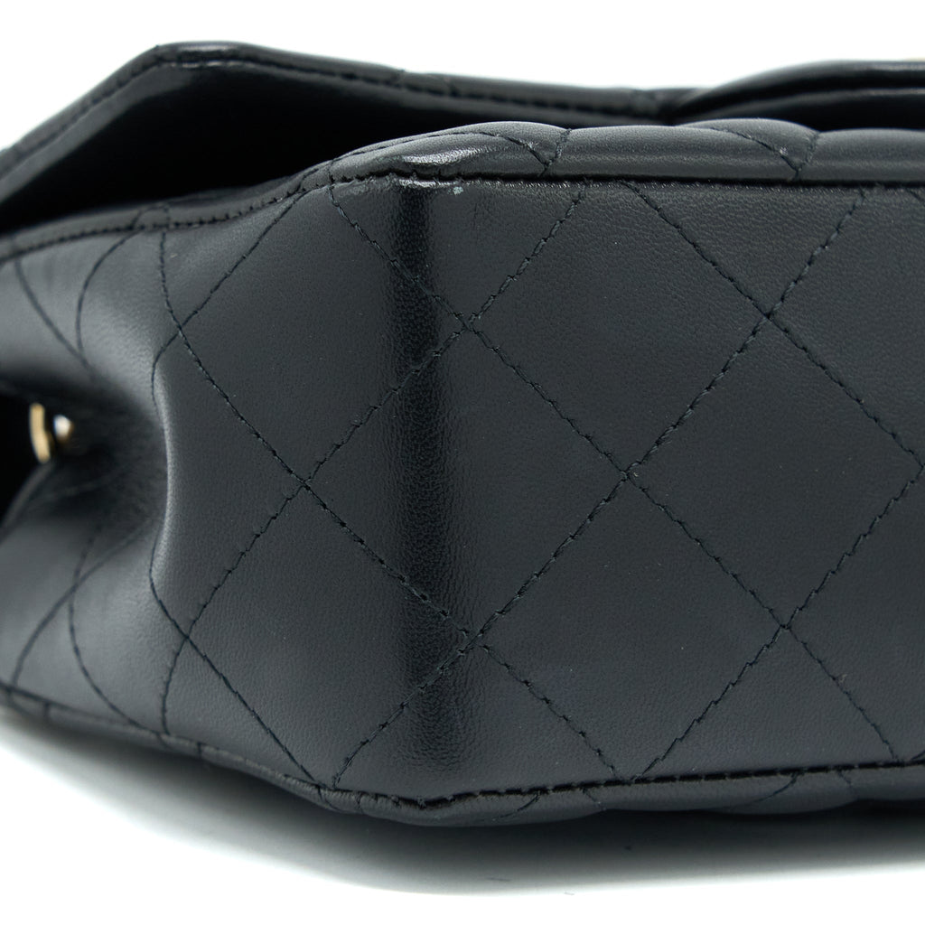 CHANEL MINI RECTANGULAR WITH COCO BAG CHARM LIMITED EDITION LAMBSKIN BLACK LGHW