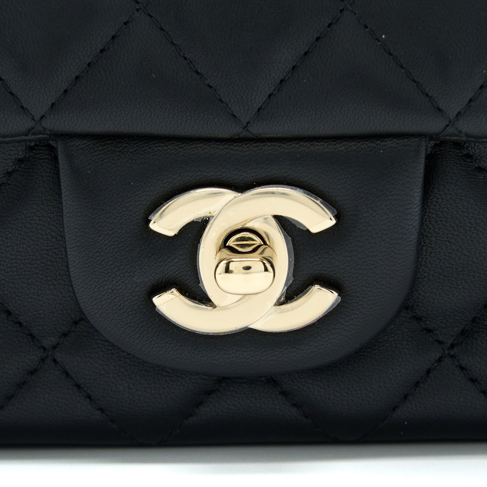 CHANEL MINI RECTANGULAR WITH COCO BAG CHARM LIMITED EDITION LAMBSKIN BLACK LGHW