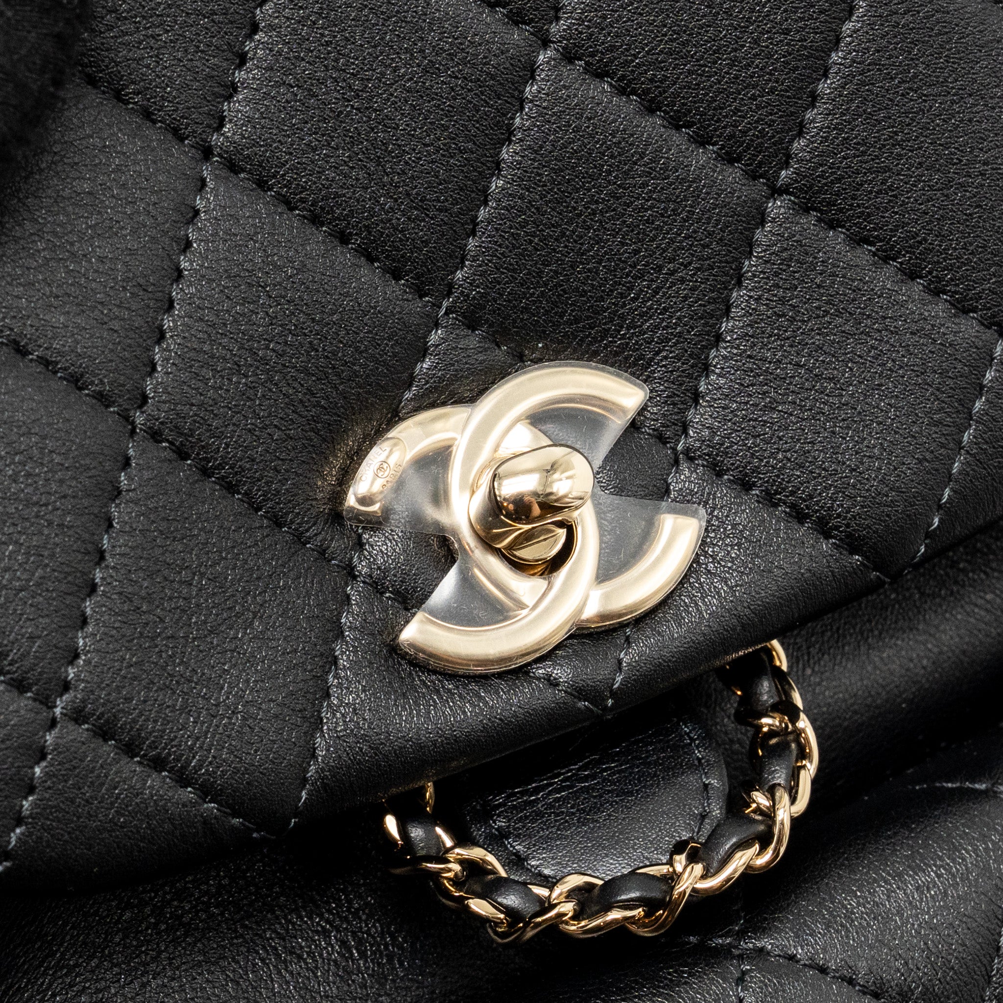 CHANEL MINI DUMA BACKPACK CALFSKIN BLACK LGHW (MICROCHIP)