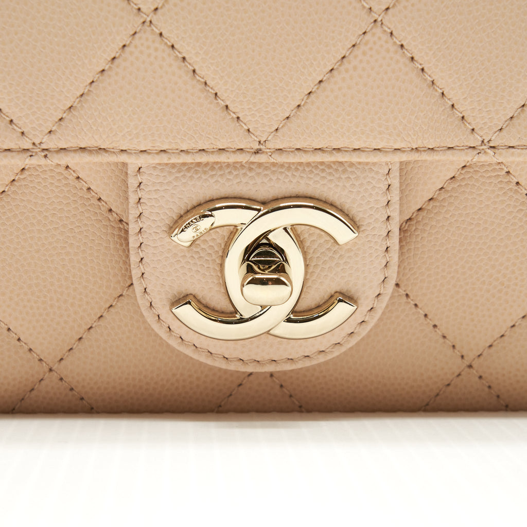 CHANEL 21K CROSSBODY BAG CAVIAR LIGHT BEIGE LGHW