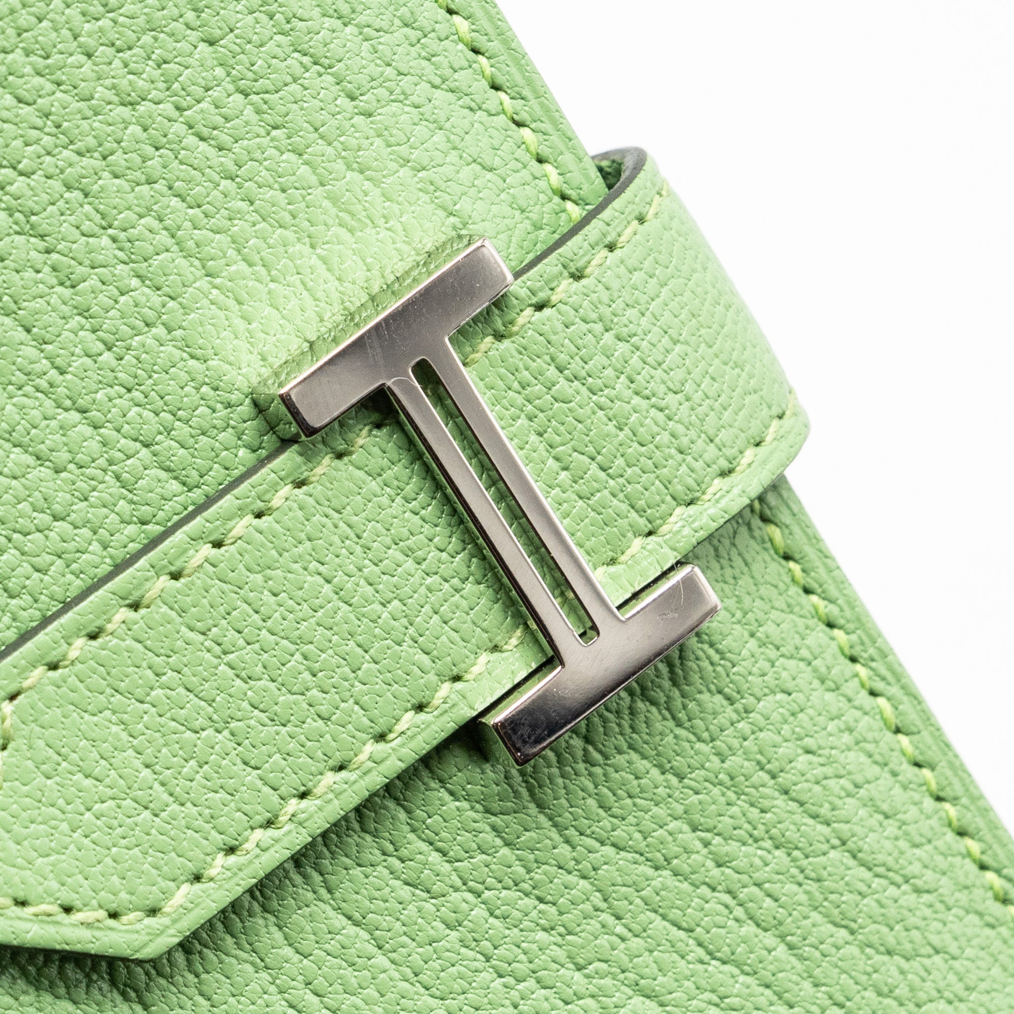HERMES BEARN COMPACT WALLET CHEVRE MYSORE VERT CRIQUET SHW