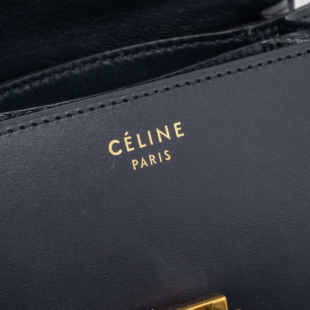 CELINE MINI BOX BAG CALFSKIN DARK BLUE GHW