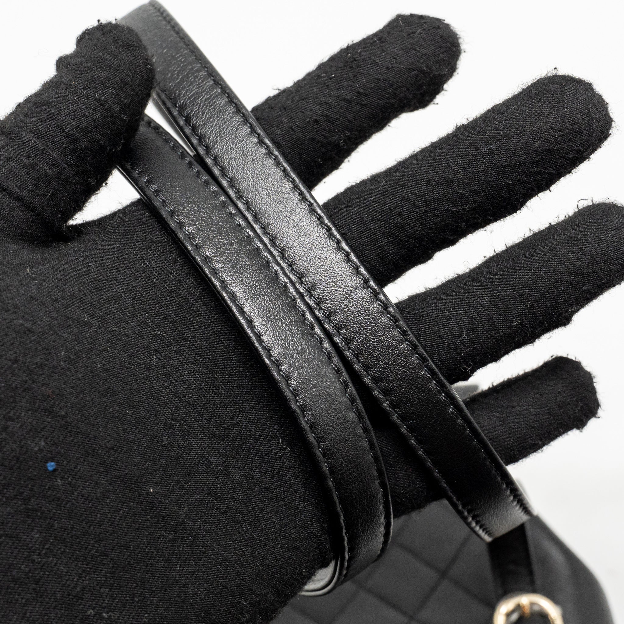 CHANEL MINI DUMA BACKPACK CALFSKIN BLACK LGHW (MICROCHIP)