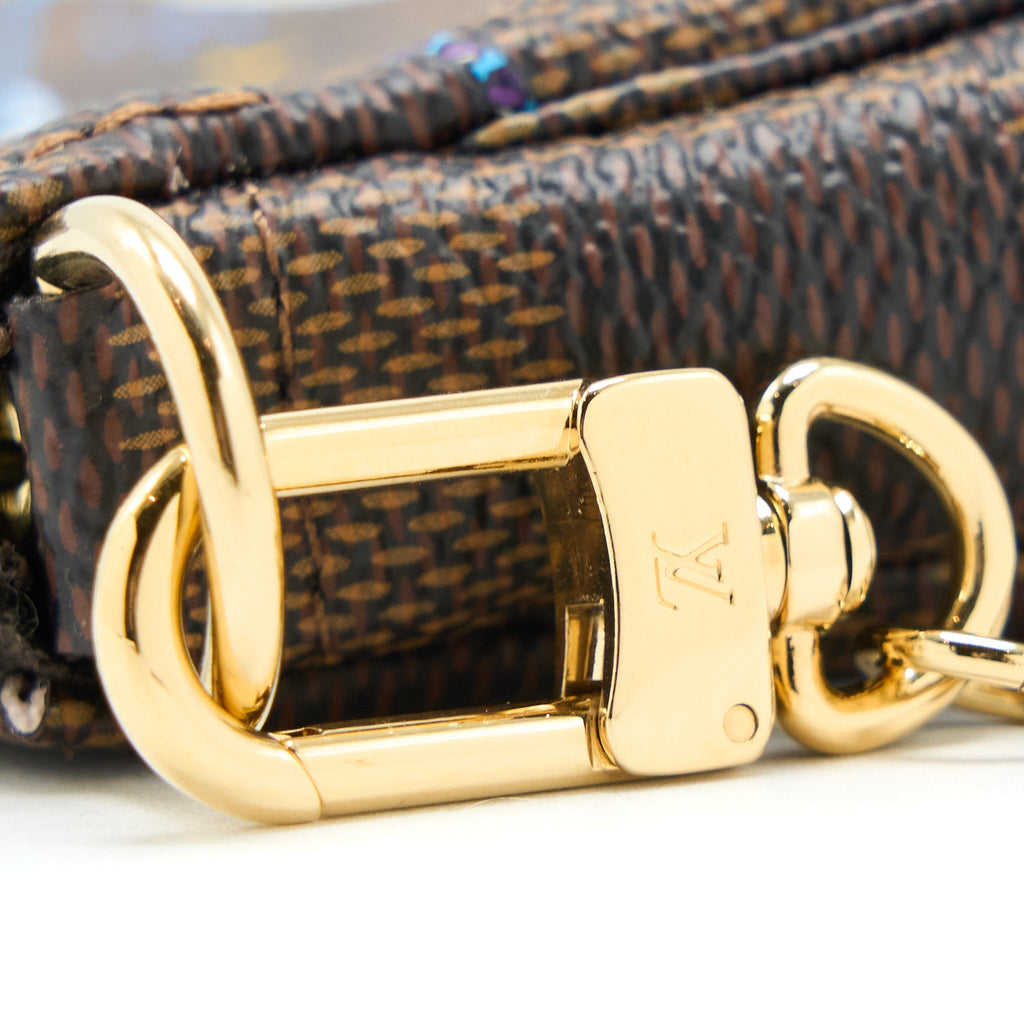 LOUIS VUITTON MINI POCHETTE ACCESSORIES LIMITED VIVIENNE HOLIDAYS DAMIER EBENE CANVAS GHW