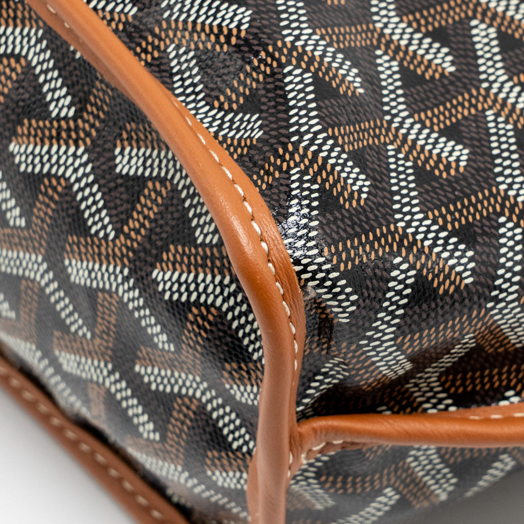 GOYARD MINI ANJOU TOTE BAG GOYARDLINE CANVAS / CALFSKIN TAN SHW