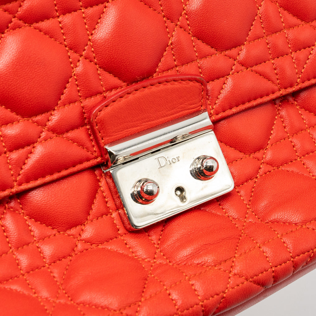 DIOR MISS DIOR SHOULDER BAG LAMBSKIN RED SHW