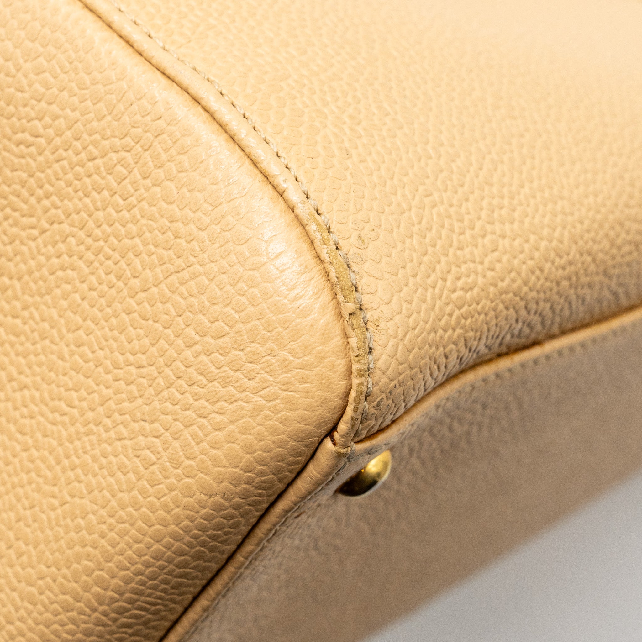CHANEL VINTAGE TOTE BAG CAVIAR BEIGE GHW