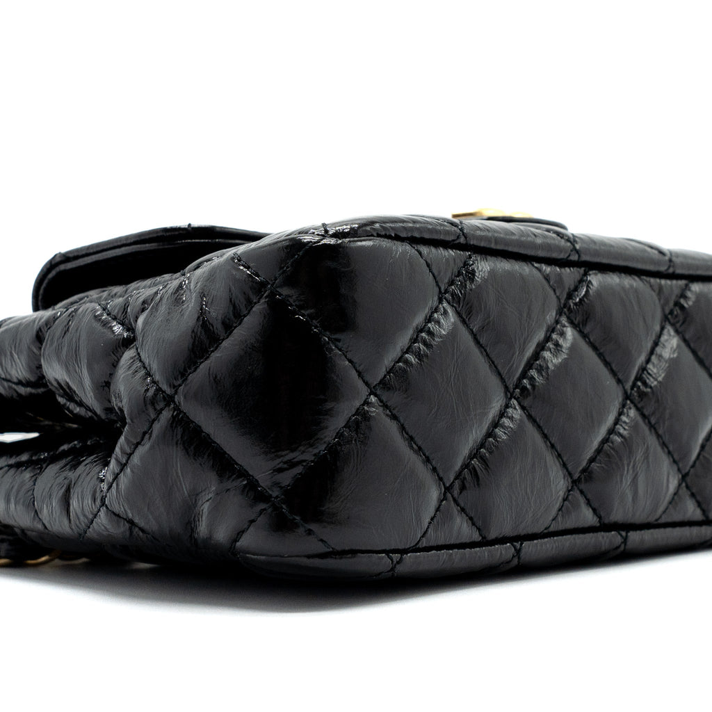 CHANEL 23C SMALL HOBO BAG SHINY CALFSKIN BLACK GHW (MICROCHIP)