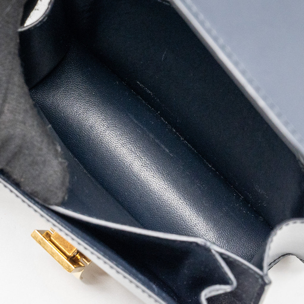 CELINE MINI BOX BAG CALFSKIN DARK BLUE GHW