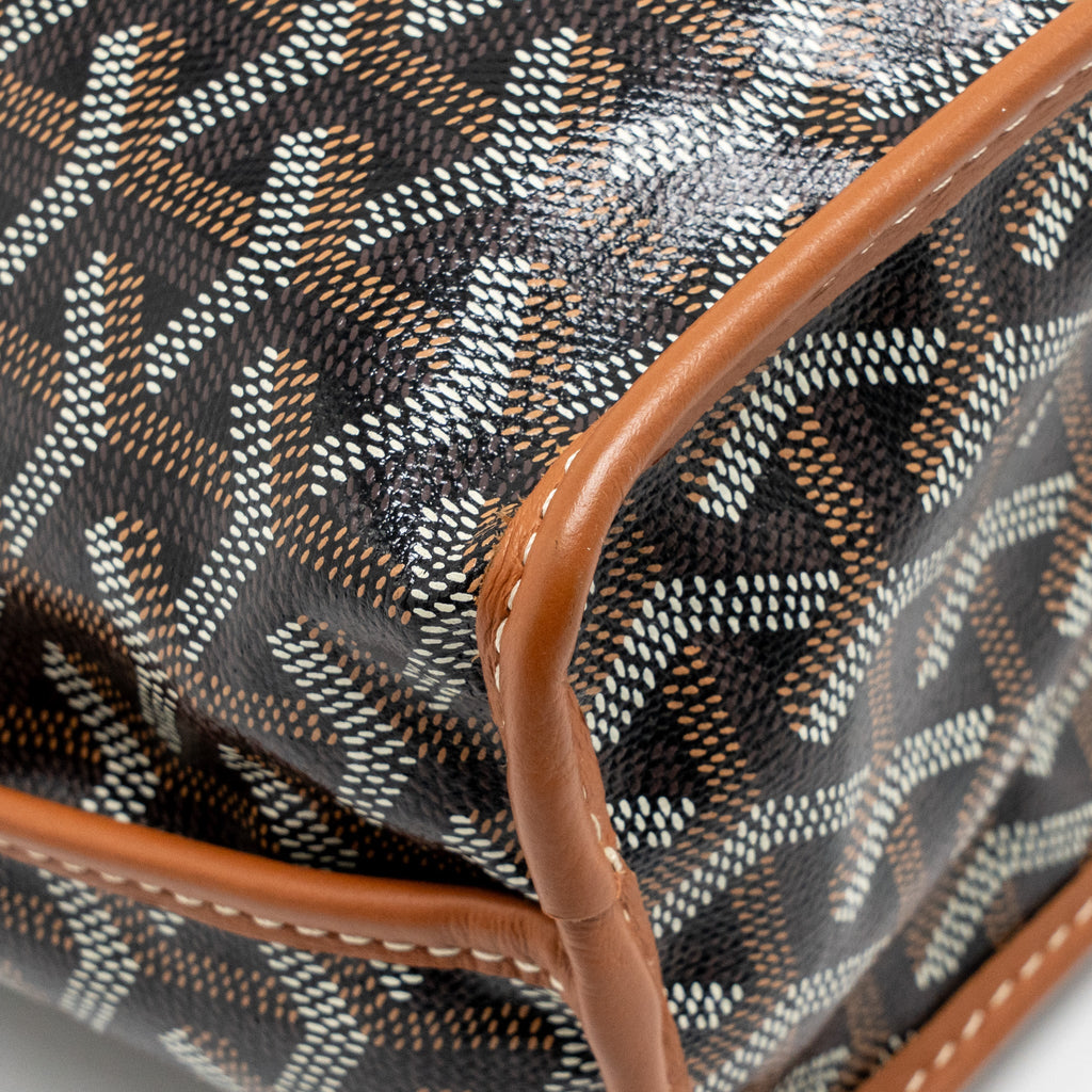 GOYARD MINI ANJOU TOTE BAG GOYARDLINE CANVAS / CALFSKIN TAN SHW