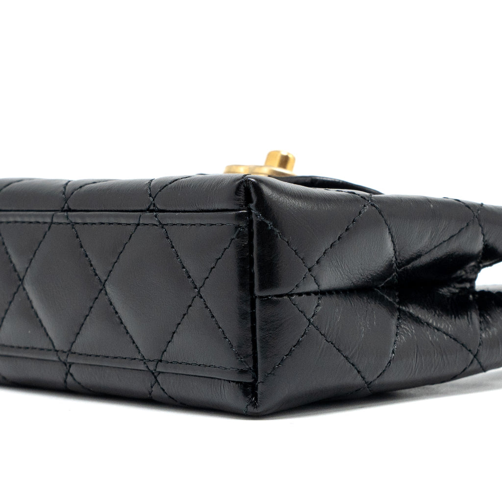 CHANEL 24P MINI NANO KELLY SHOPPER CALFSKIN BLACK GHW(MICROCHIP)