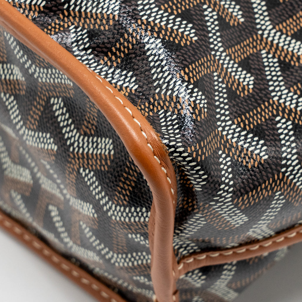 GOYARD MINI ANJOU TOTE BAG GOYARDLINE CANVAS / CALFSKIN TAN SHW