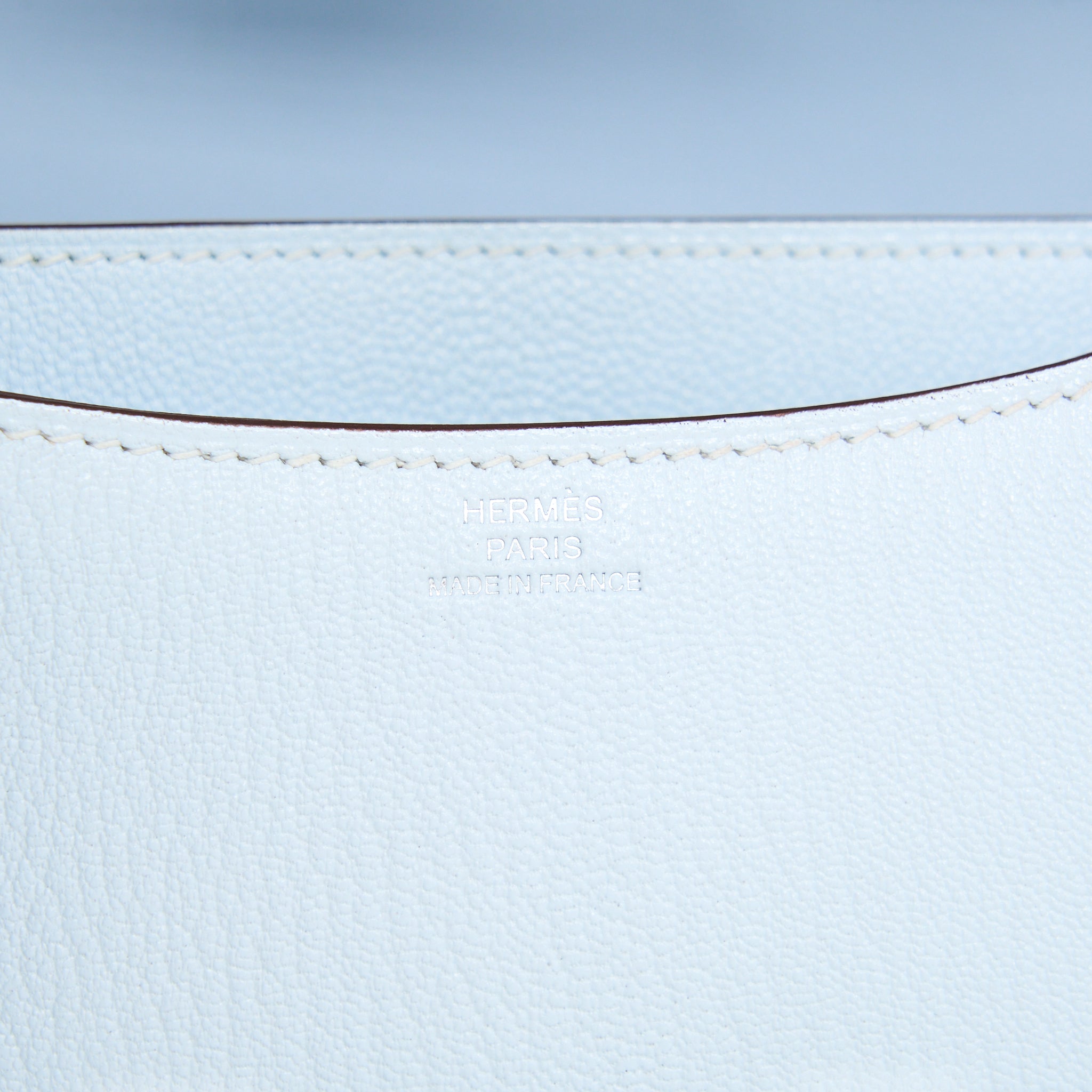 HERMES MINI CONSTANCE CHEVRE MYSORE T0 BLUE BRUME SHW