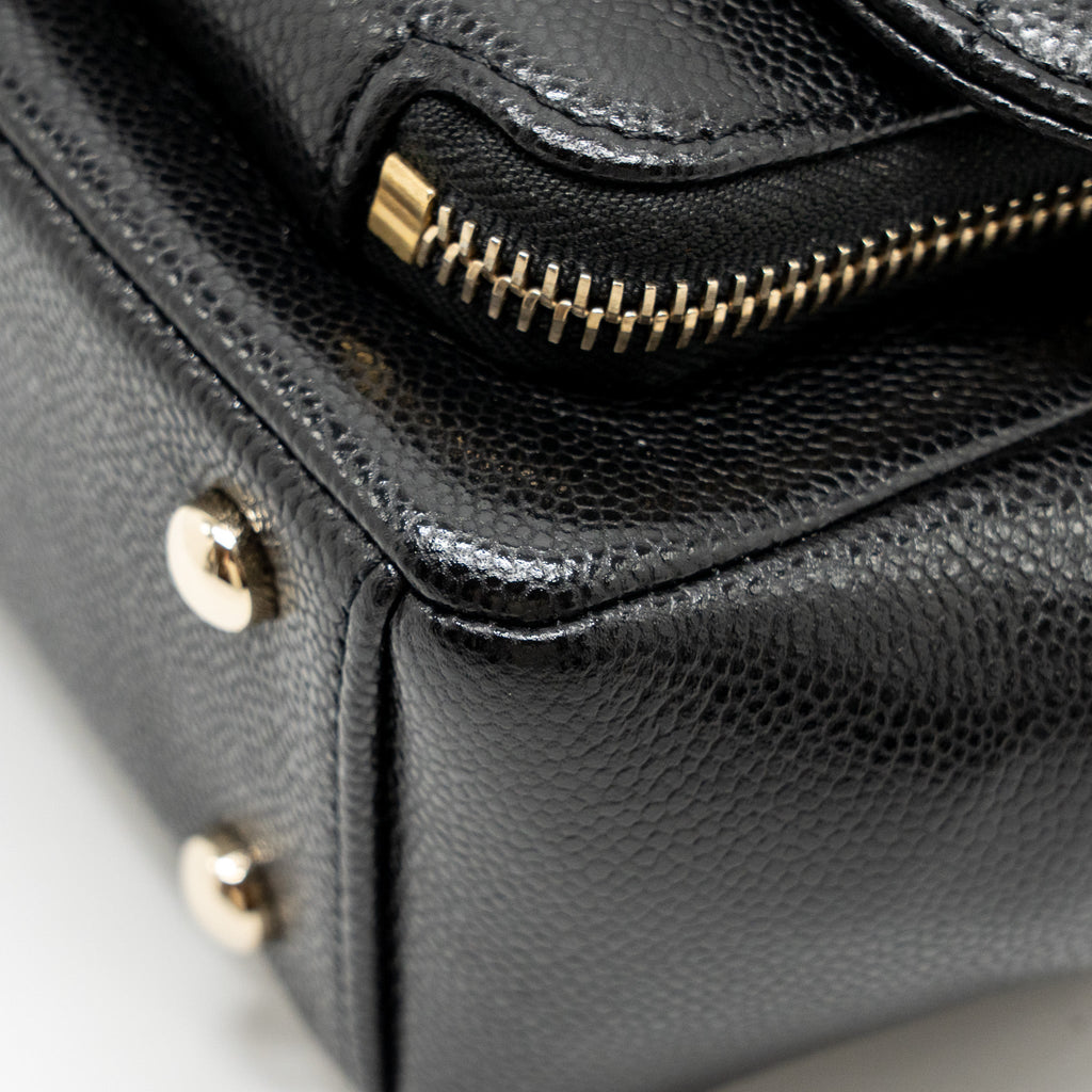 CHANEL SMALL BUSINESS AFFINITY CAVIAR BLACK LGHW (MICROCHIP)