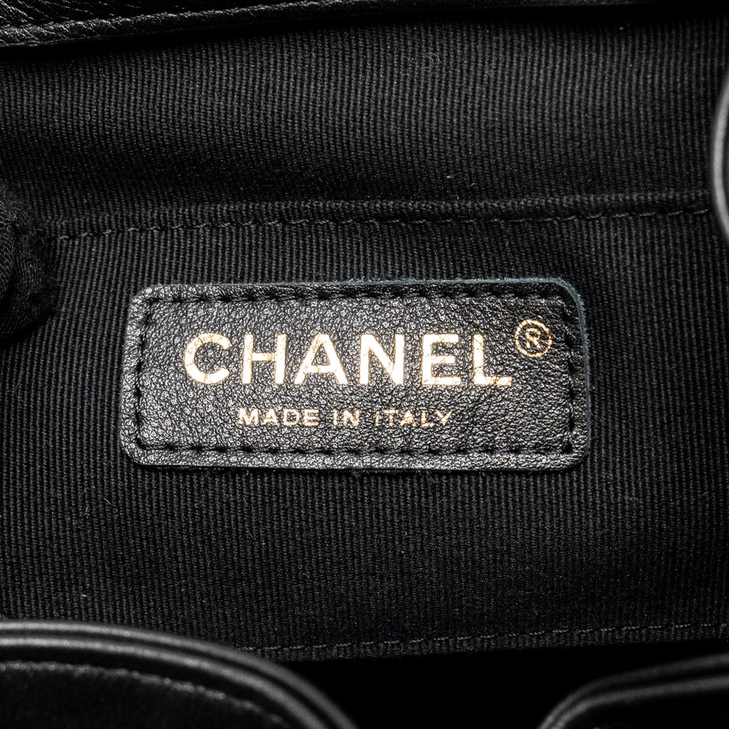 CHANEL MINI DUMA BACKPACK CALFSKIN BLACK LGHW (MICROCHIP)