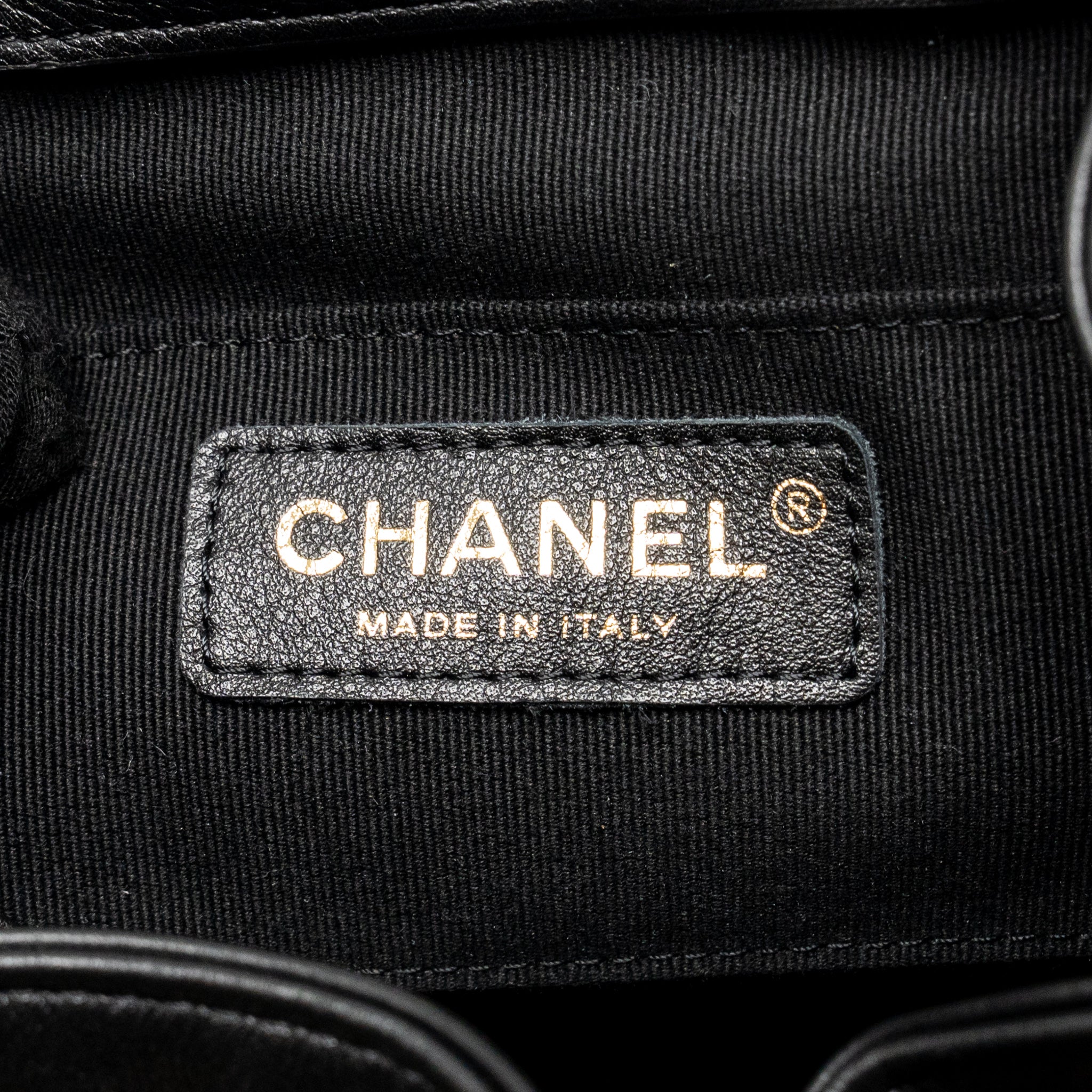CHANEL MINI DUMA BACKPACK CALFSKIN BLACK LGHW (MICROCHIP)