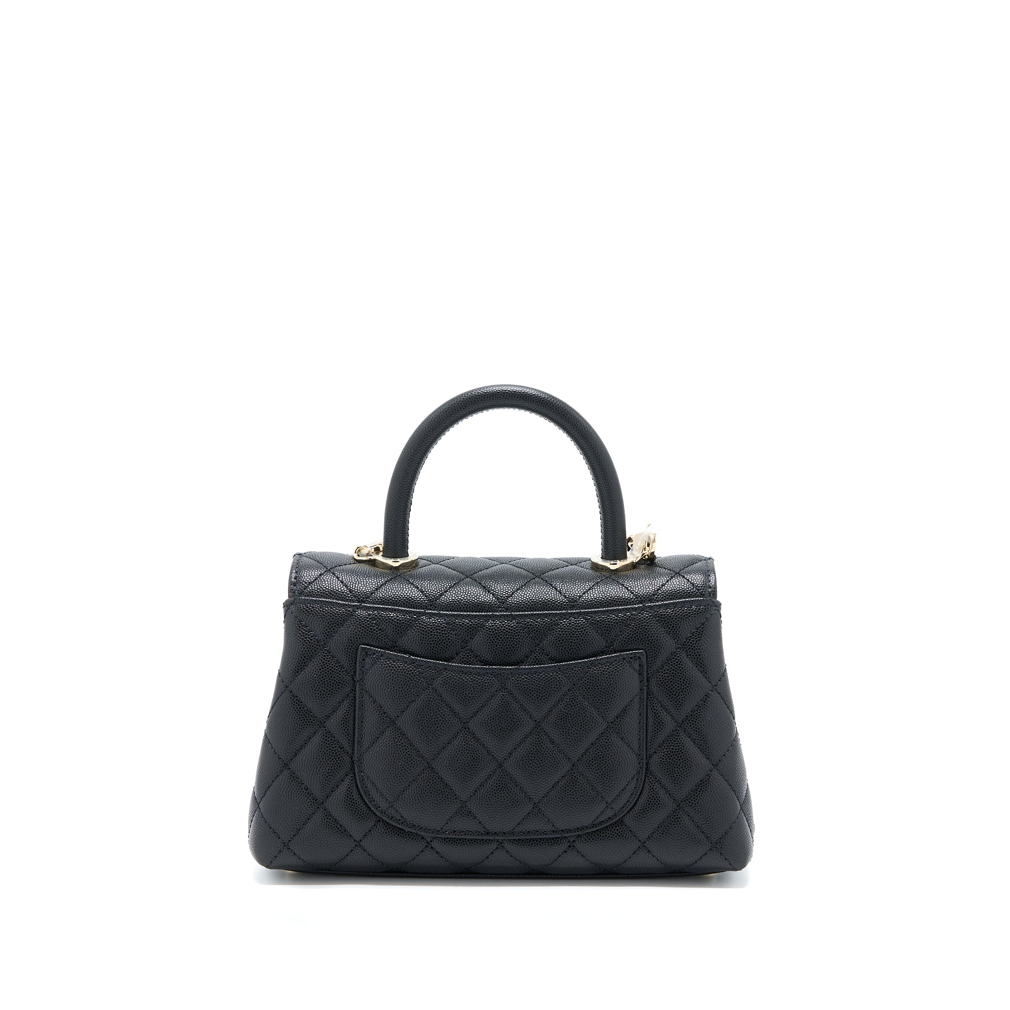 CHANEL SMALL COCO HANDLE FLAP BAG CAVIAR BLACK LGHW (MICROCHIP)