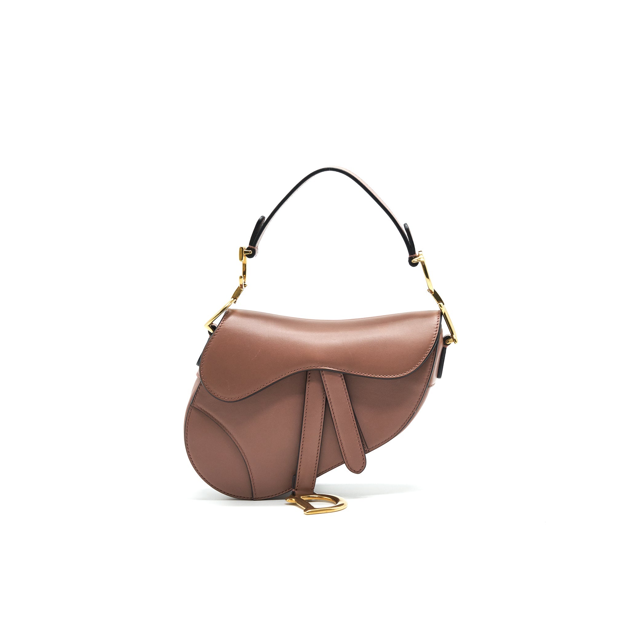 DIOR SMALL SADDLE BAG ROSE TAUPE GHW