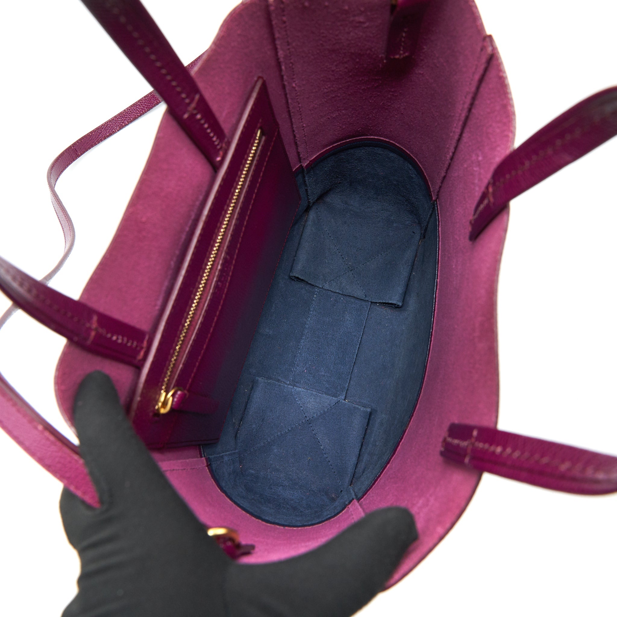 CELINE SMALL VERTICAL CABAS BAG PLUM/STEEL BLUE