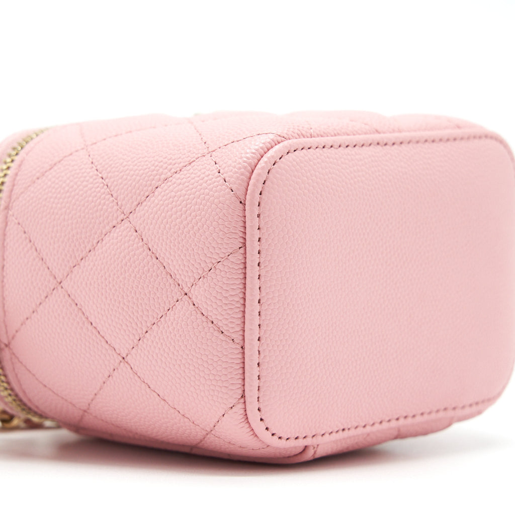 CHANEL 22C MINI VANITY WITH CHAIN CAVIAR PINK LGHW