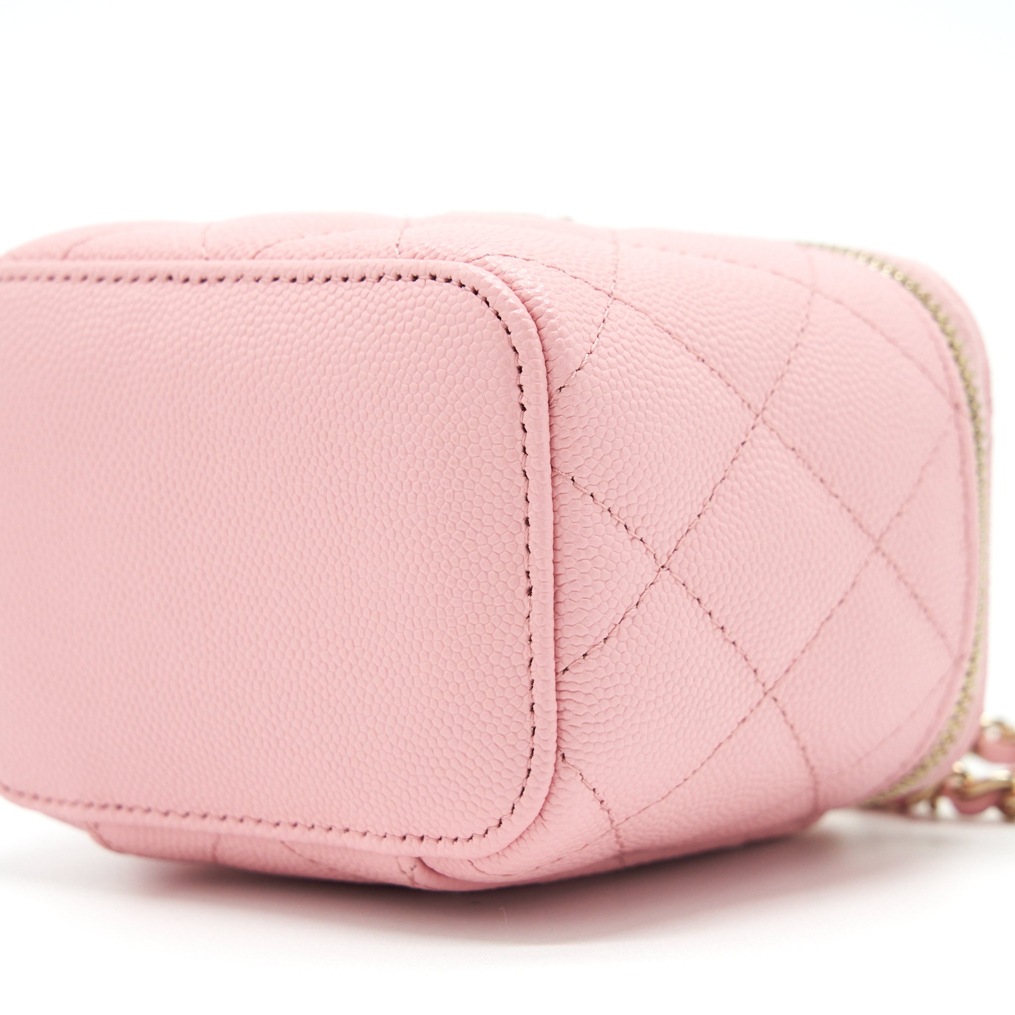 CHANEL 22C MINI VANITY WITH CHAIN CAVIAR PINK LGHW