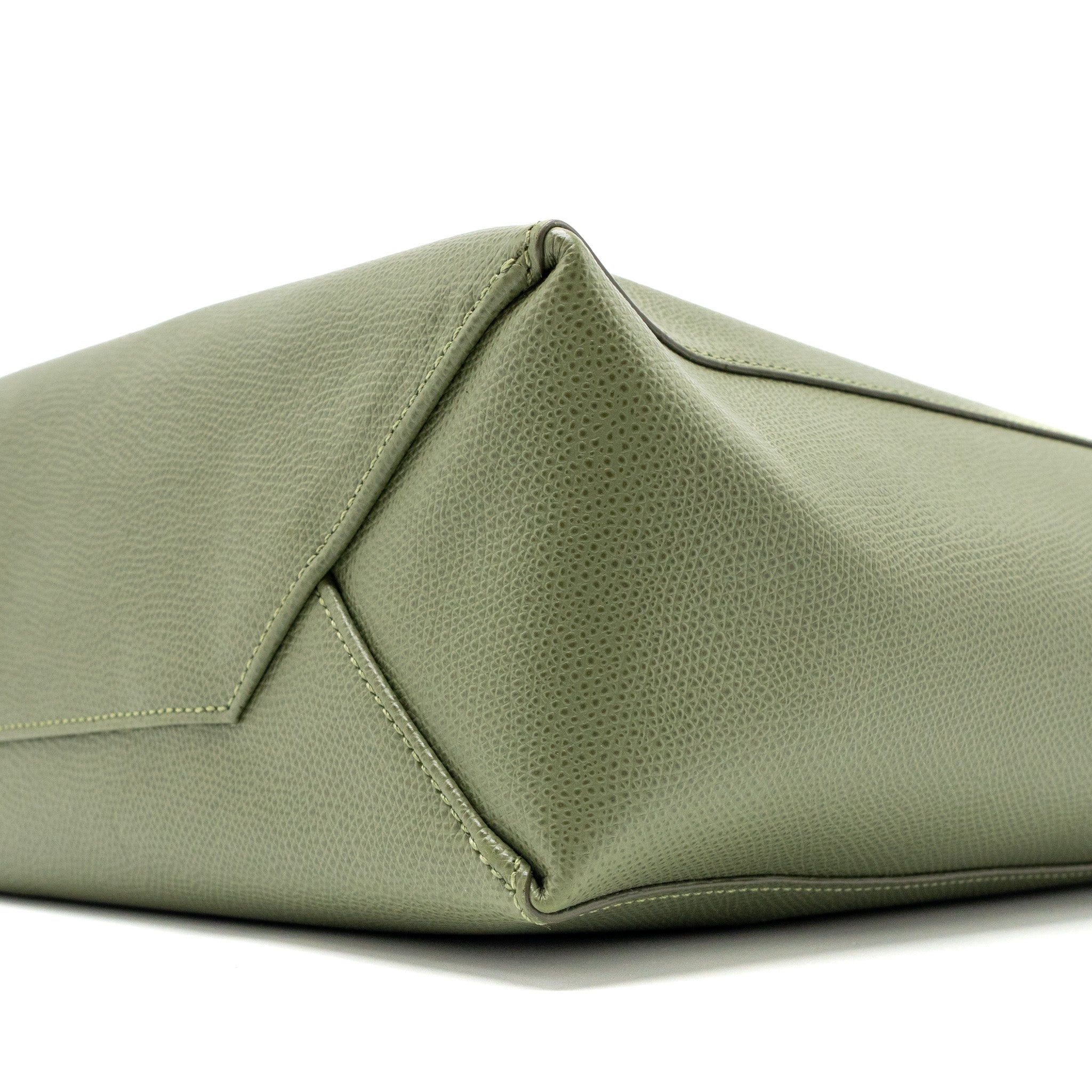 CELINE VERTICAL CABAS TOTE BAG GRAINED CALFSKIN GREEN GHW