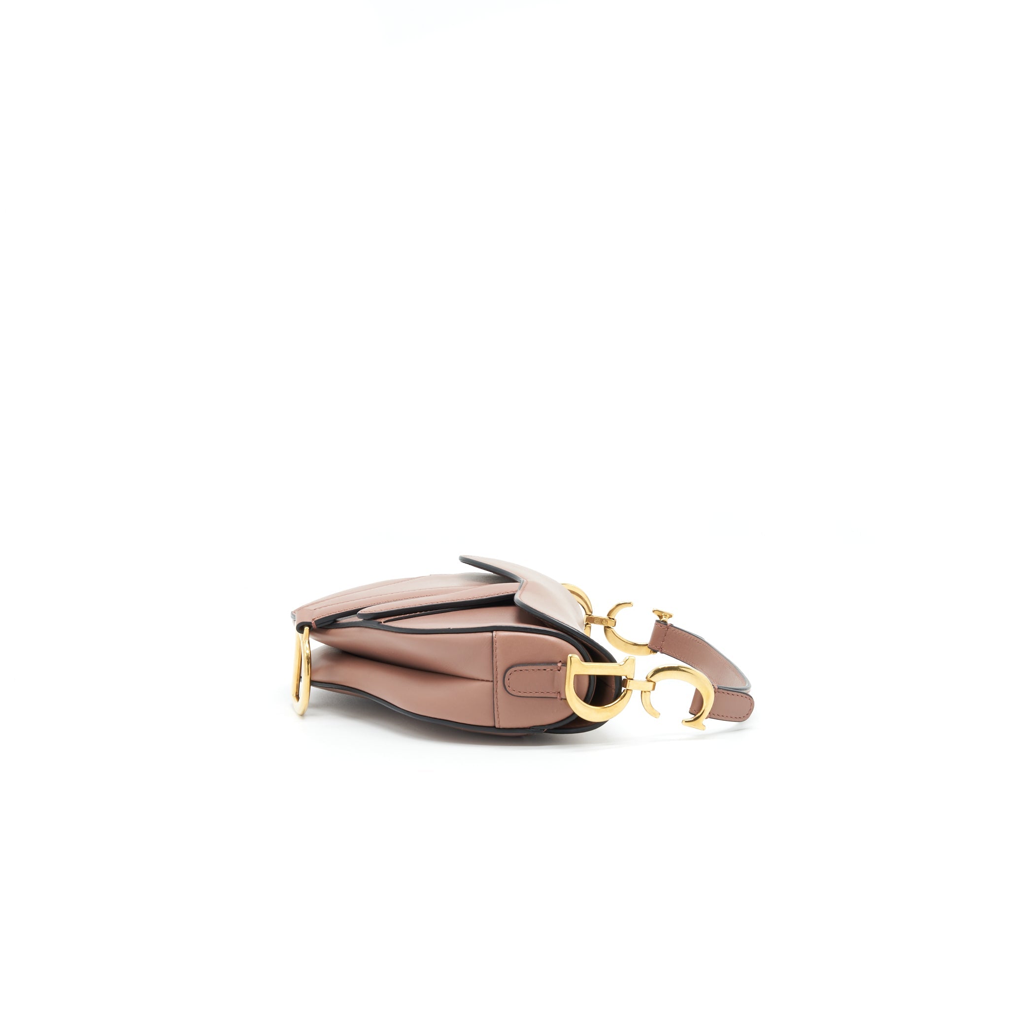 DIOR SMALL SADDLE BAG ROSE TAUPE GHW
