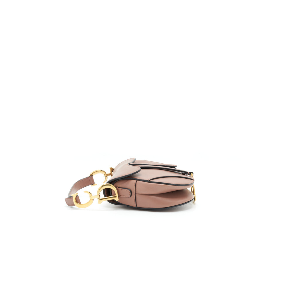 DIOR SMALL SADDLE BAG ROSE TAUPE GHW