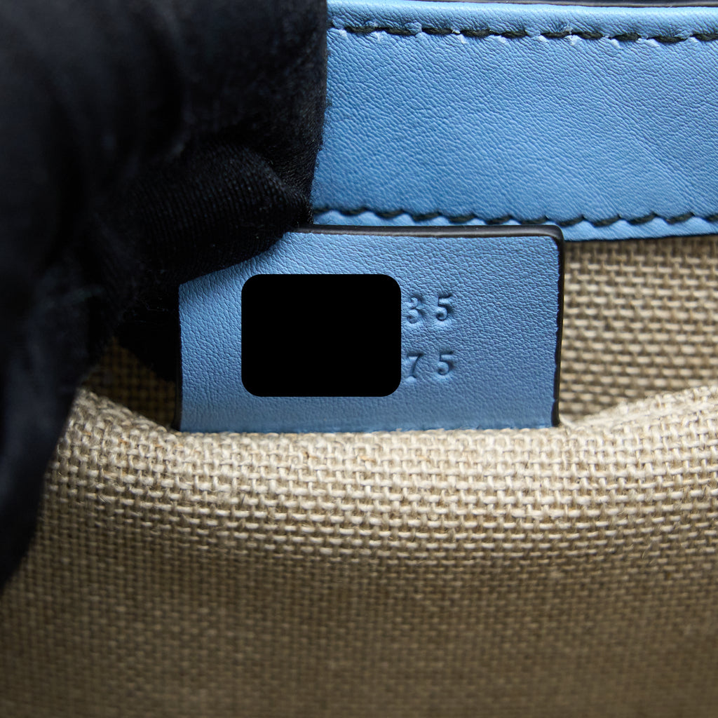 GUCCI EMILY CHAIN SHOULDER BAG CALFSKIN LIGHT BLUE SHW