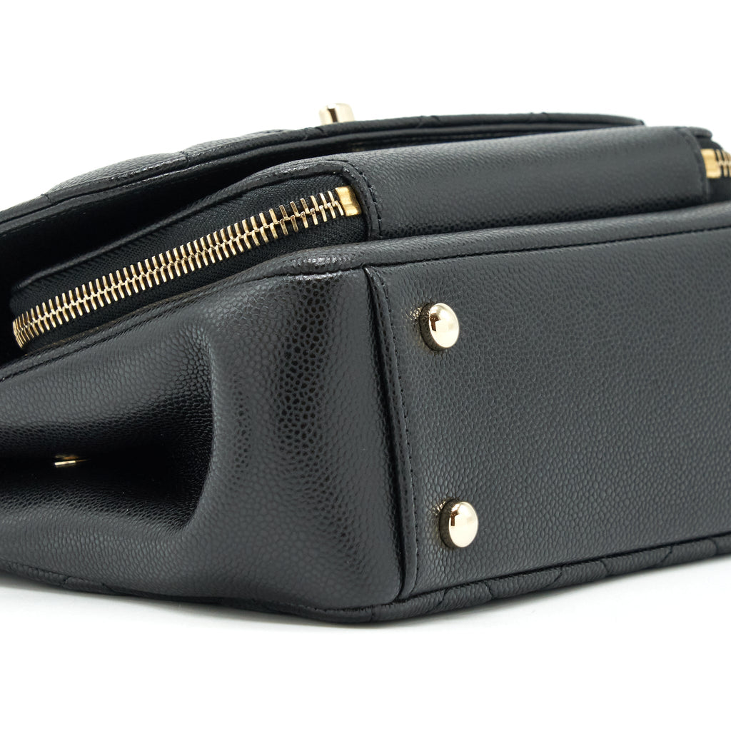 CHANEL SMALL BUSINESS AFFINITY CAVIAR BLACK LGHW (MICROCHIP)
