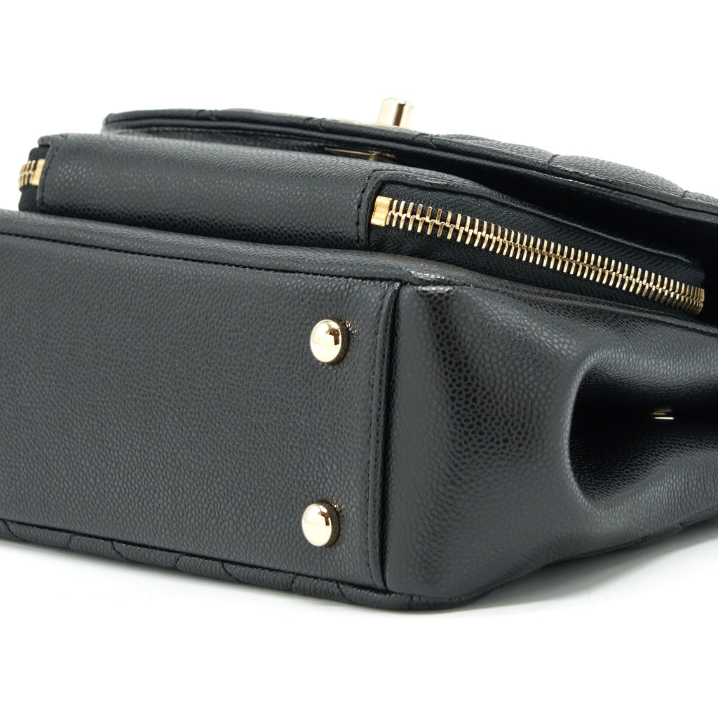 CHANEL SMALL BUSINESS AFFINITY CAVIAR BLACK LGHW (MICROCHIP)