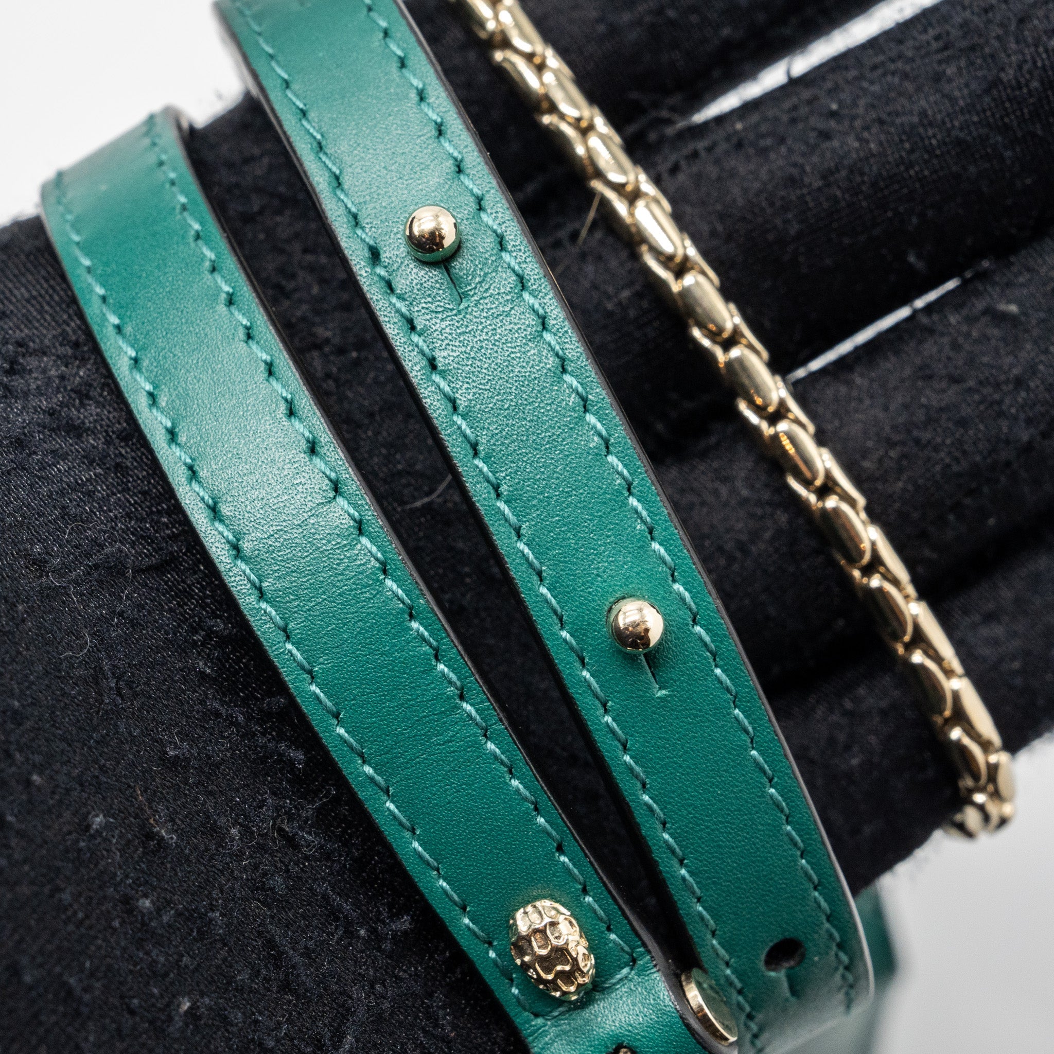 BVLGARI SERPENTI FOREVER CHAIN BAG CALFSKIN GREEN LGHW