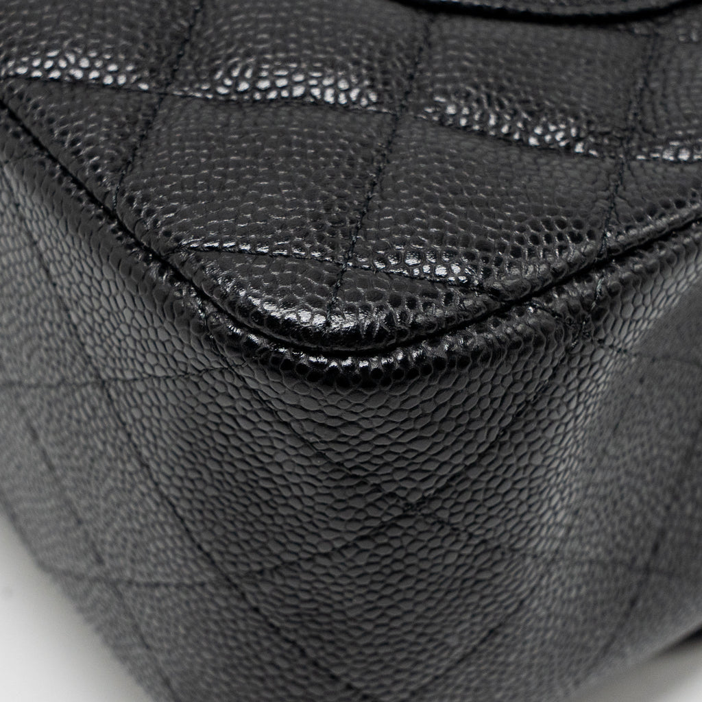 CHANEL JUMBO CLASSIC DOUBLE FLAP BAG CAVIAR BLACK GHW
