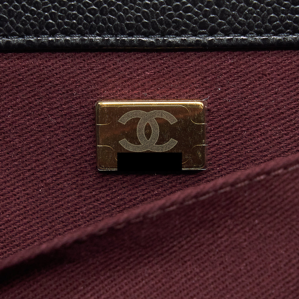 CHANEL SMALL BUSINESS AFFINITY CAVIAR BLACK LGHW (MICROCHIP)