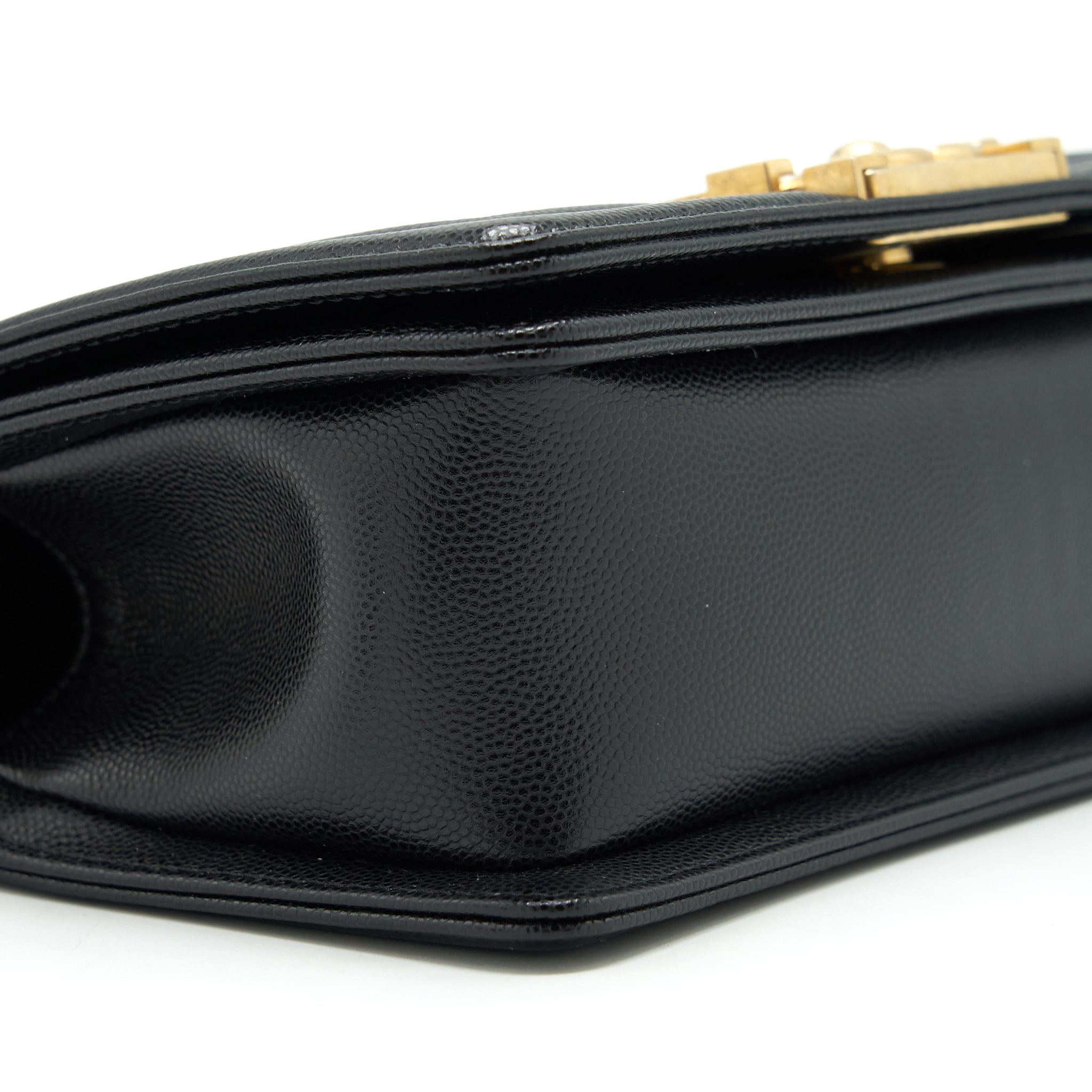 CHANEL SMALL BOY BAG CAVIAR BLACK GHW (MICROCHIP)