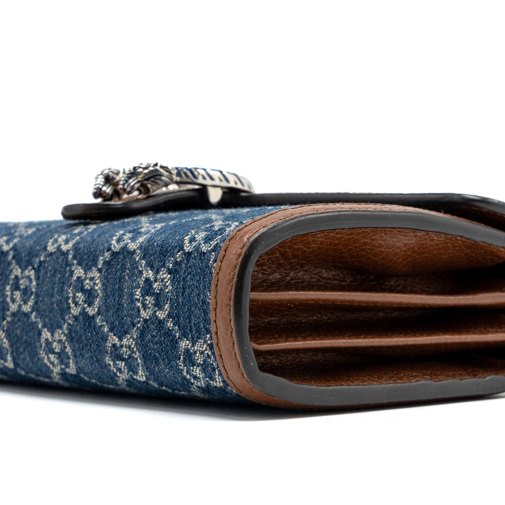 GUCCI DIONYSUS CHAIN WALLET BAG GG SUPREME DENIM/LEATHER MULTICOLOUR HARDWARE